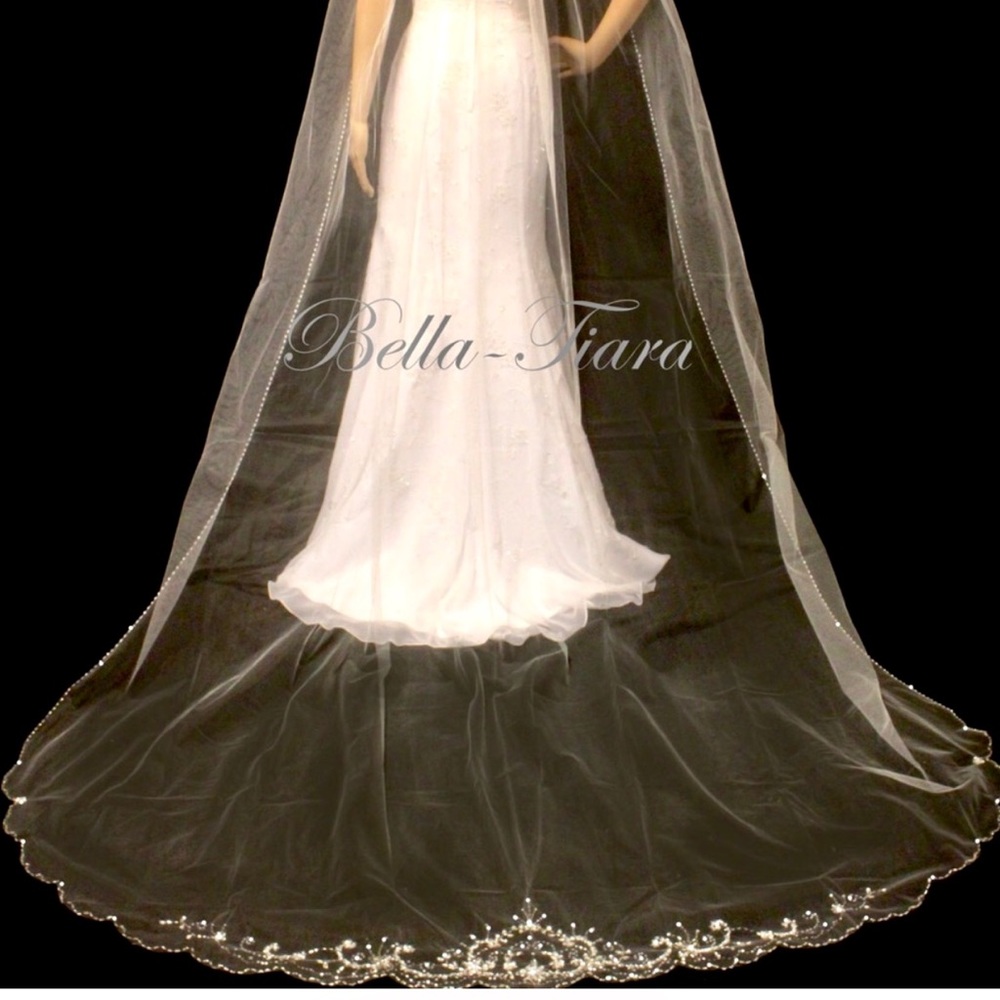 Crystal cathedral wedding veil new ivory